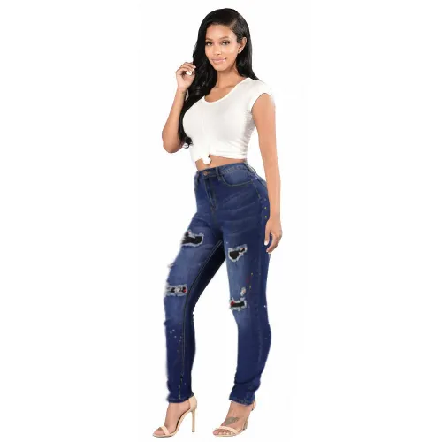 women hole jeans pants ck008