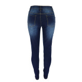 fashion women hole jeans pants ck009