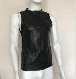sexy men sleeveless  leather shirt N977