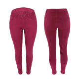 sexy pure colour jeans A9015
