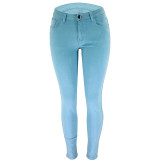 sexy pure colour jeans A9015