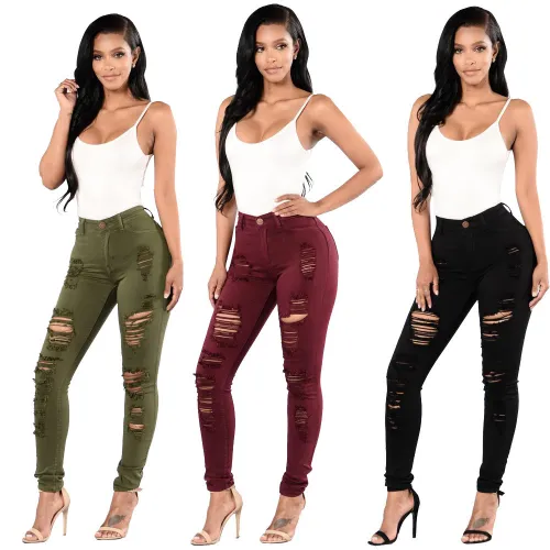women holes jeans pants 6153