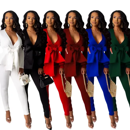 lady two piece suit CM639