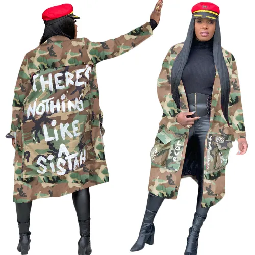 sexy camouflage long coat S3726