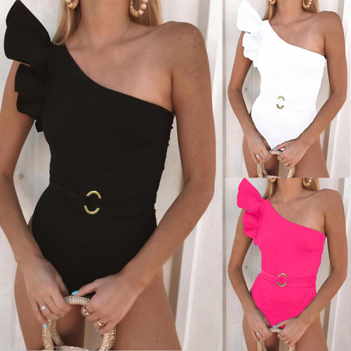 Sexy one shoulder swimsuit 19219