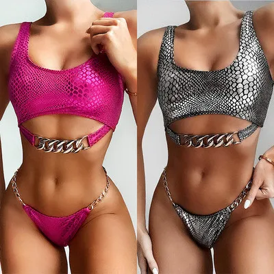 sexy snake print swim suit B83
