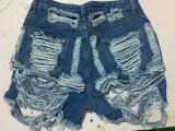 sext ripped  tassels short  jeans pants LD8695