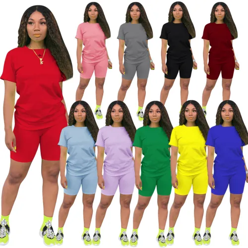 Plus size cotton summer short set 3998