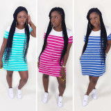 Casual stripe dress  K8121