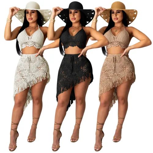 Sexy knitted beach wear set Z070