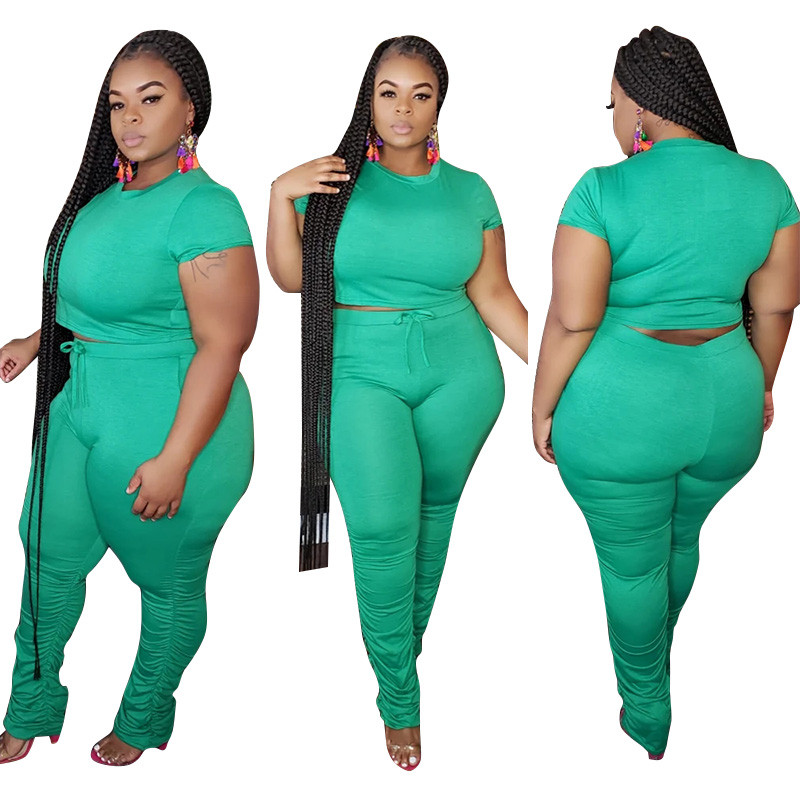two tone stacked pants