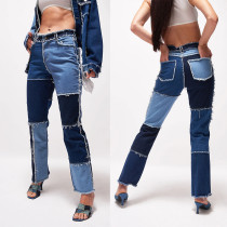 sexy fashion patchwork pants 9603