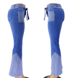 fashion patchwork pants 9062