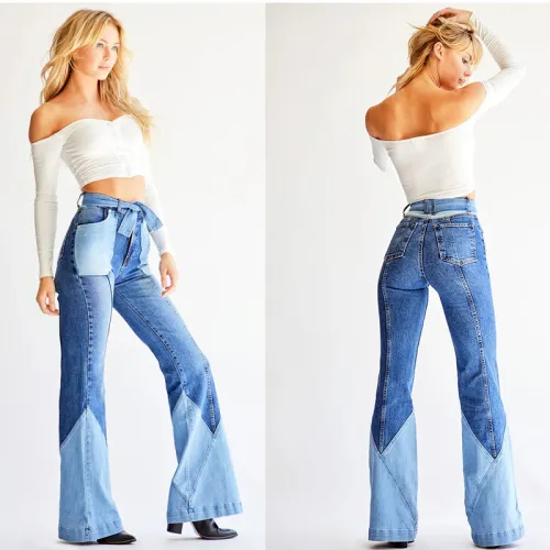 fashion patchwork pants 9062