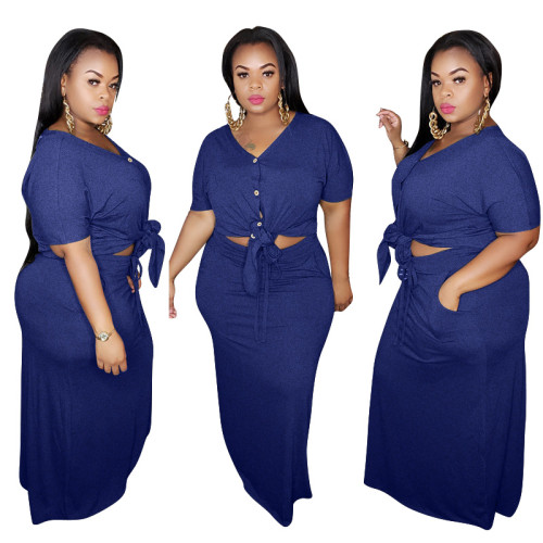 plus size two pcs skirt set 20766