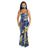 sexy maxi dress with face mask 9667
