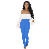two pieces knitted pants set Q645