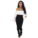 two pieces knitted pants set Q645