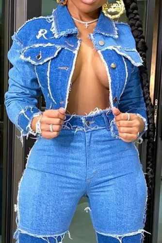 Plus size denim jackets LD8773-1