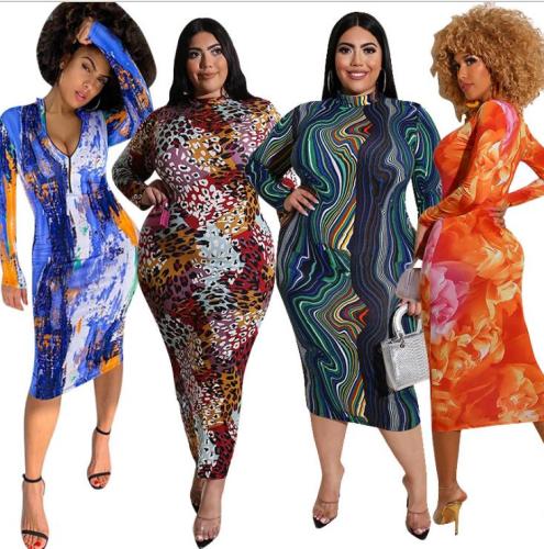 plus size fall long sleeve women dress  20860