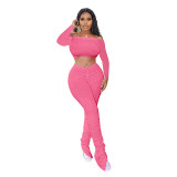 sexy off shoulder two piecese outfits S3858