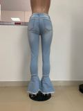 Ladies butterfly jeans Ld8759