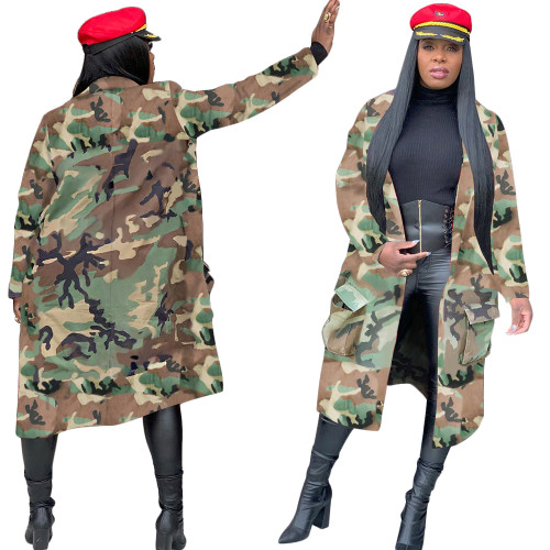 sexy camouflage long coat S3882
