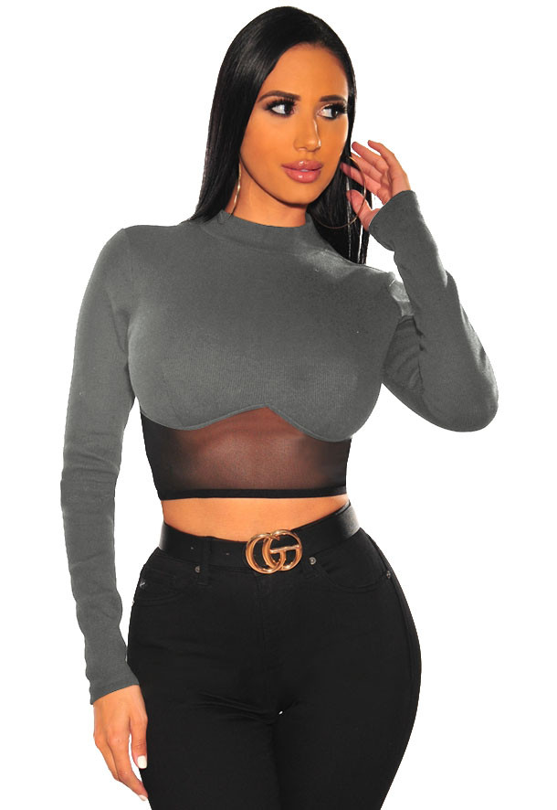 mesh long sleeve top men