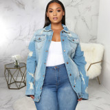 plus size sexy fashion jeans jacket 9866