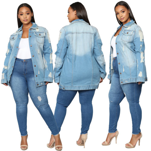 plus size sexy fashion jeans jacket 9866