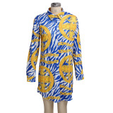 long sleeve women blouse dress  9912