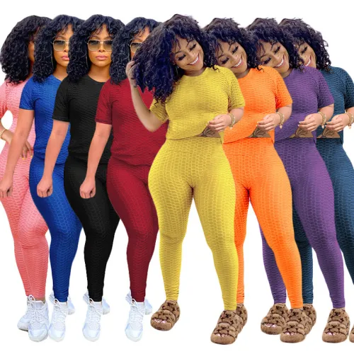 short sleeve  women two piece set S390071