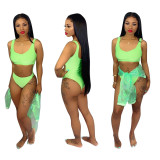 Ladies swimwear with cover up LD8344