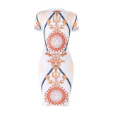 women hot sell Multicolor printed dresses 2619