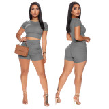 Stacked two piece short set 4208