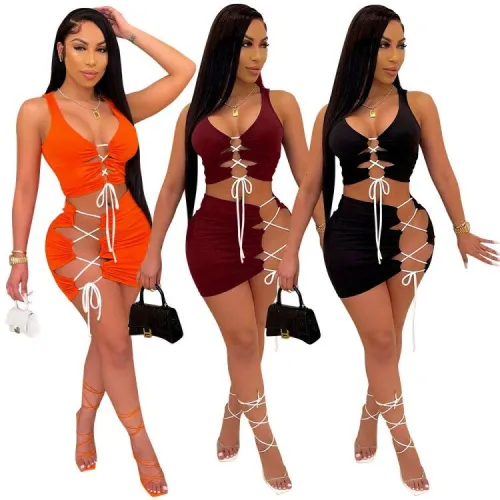 Ladies skirt 2 pieces set LD9096