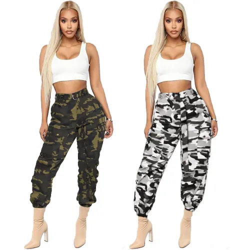 Women cargo camo pants LD8247