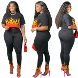 plus size two piece pants set  S390085