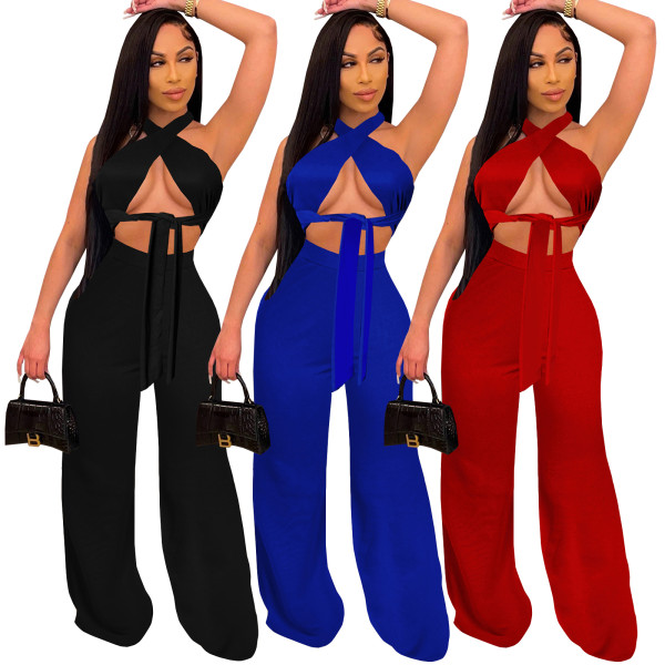 Two pieces flare pants set 4254
