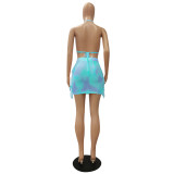 two piece bikini swimwear with skirt  CM2109
