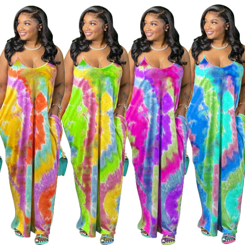 sexy tie dye women dress CM2118