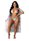 plus size sexy two pieces swimwear with cover up  CM2117