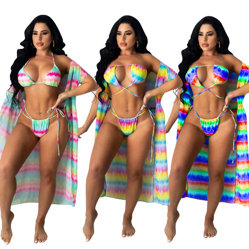plus size sexy two pieces swimwear with cover up  CM2117