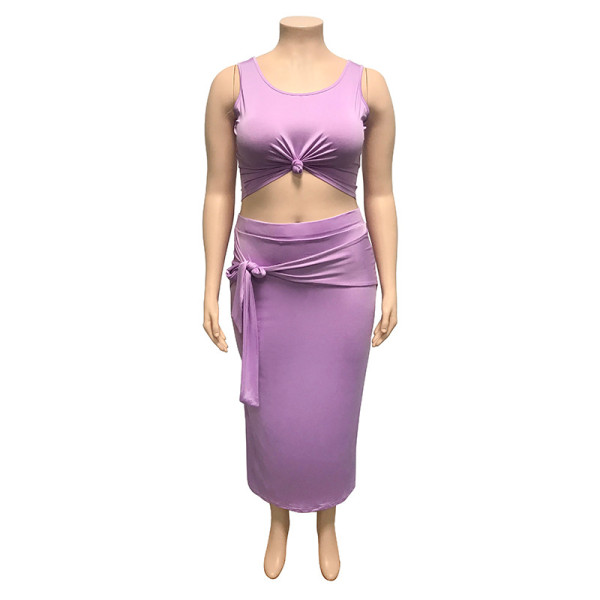 US$ 8.96 - plus size women two pcs skirt set 19316 - www.dream-flying01.com