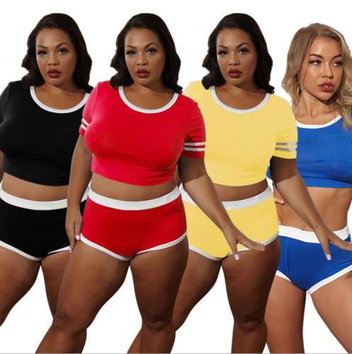 sexy plus size  two piece short  set 21065