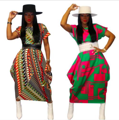 plus size printing dress  21090