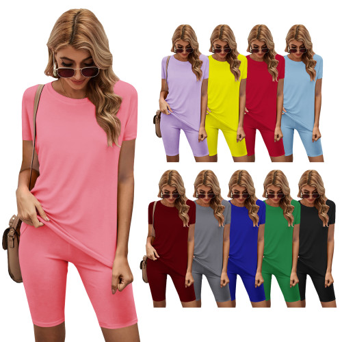 Plus size cotton summer short set 4246