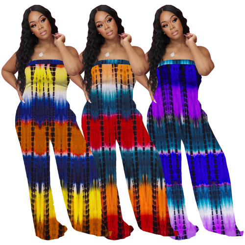 Tube tie dye women jumpsuit 4270