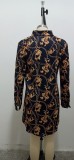 Long sleeve women blouse dress  10059