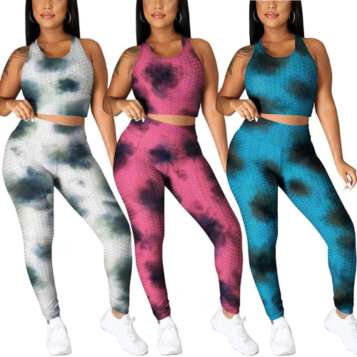 sexy tie dye two piece set 10044